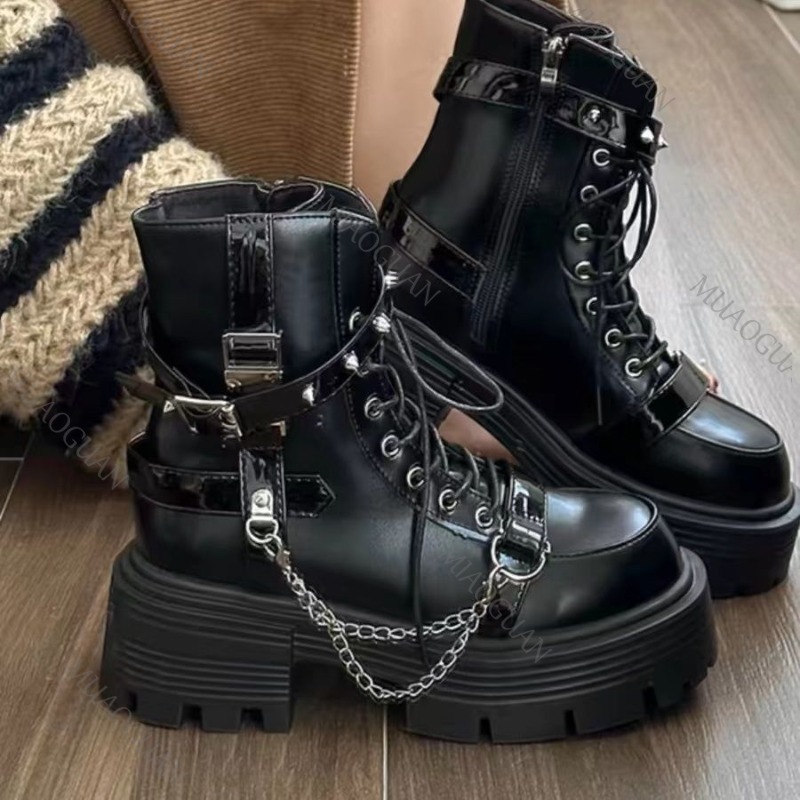 Motorcycle Gear Pants - Sweet Punk Thick Bottom Ankle Boots