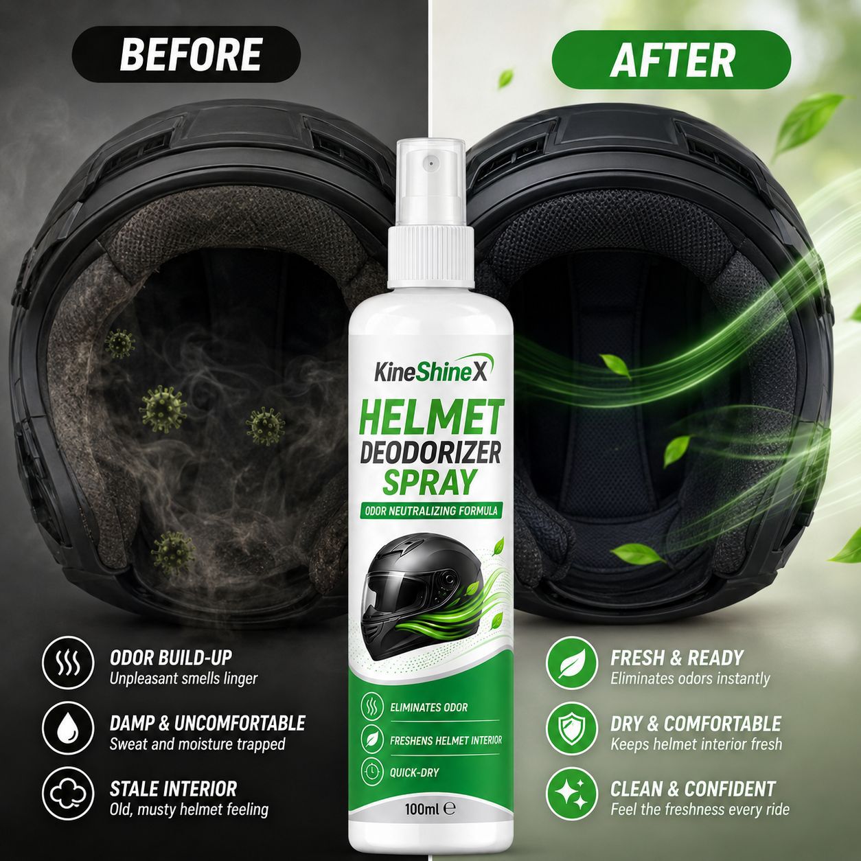 Helmet Deodorizer Spray 100ml  - Motorcycle Gear Hanger 评论和价格