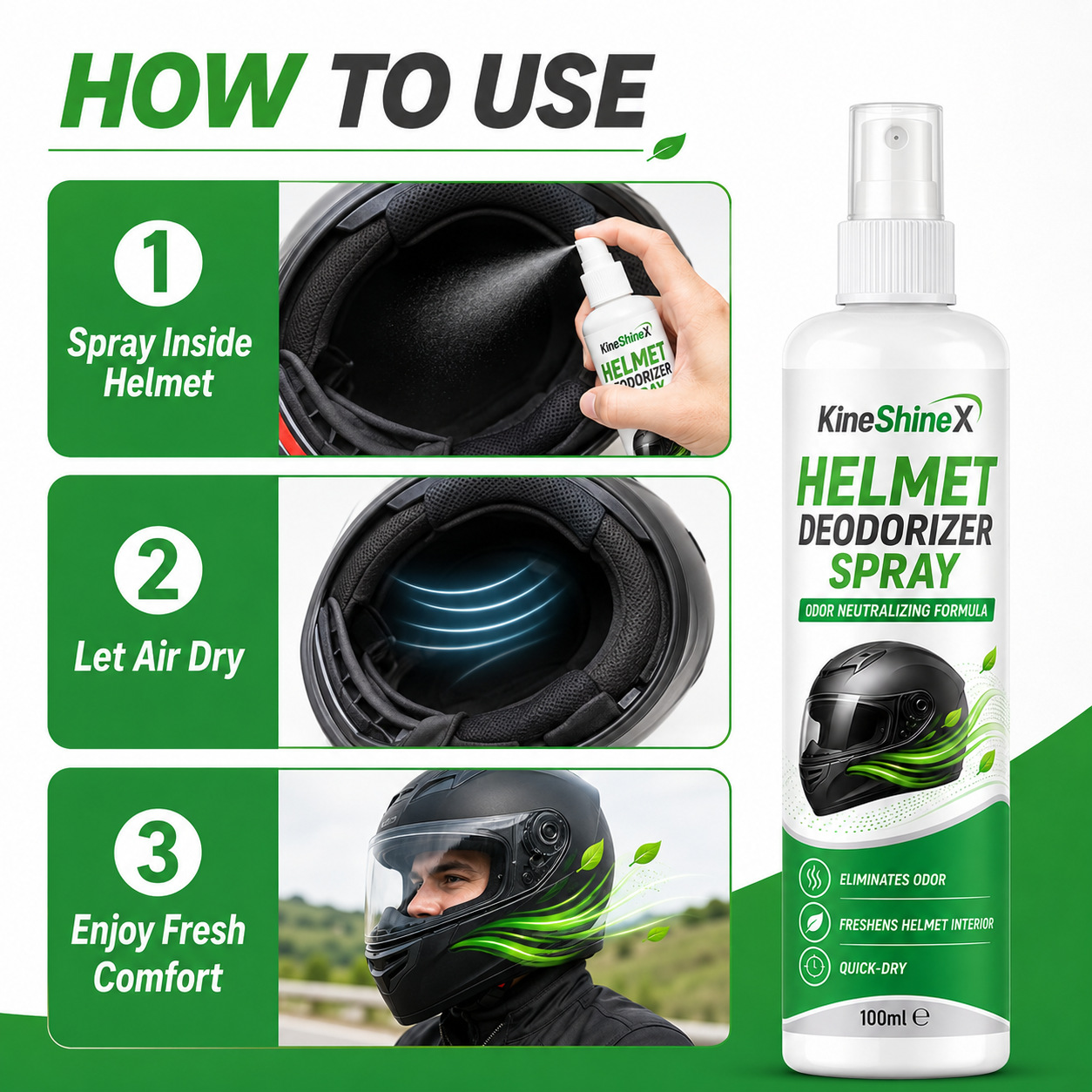 Helmet Deodorizer Spray 100ml  - Motorcycle Gear Hanger 评论和价格