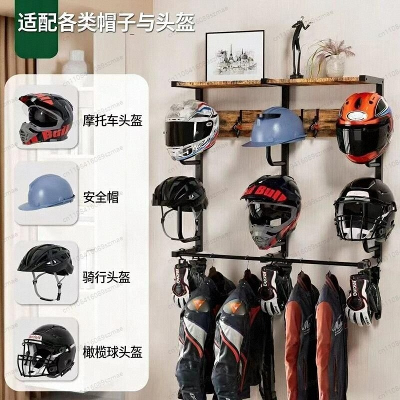 Wall-mounted helmet rack, mult - Motorcycle Gear Hanger 评论和价格