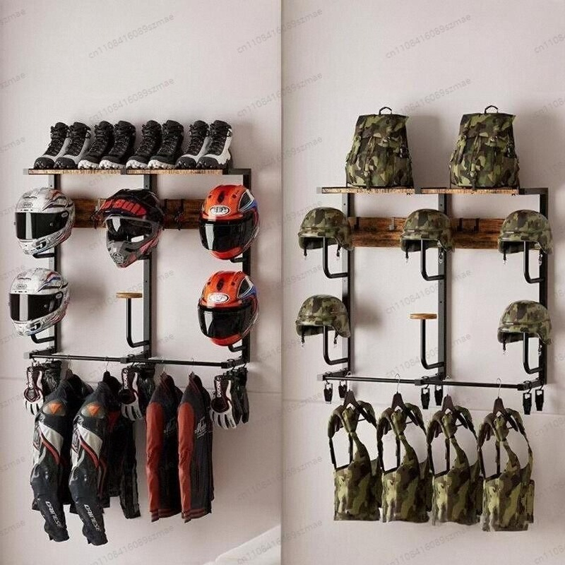 Wall-mounted helmet rack, mult - Motorcycle Gear Hanger 评论和价格