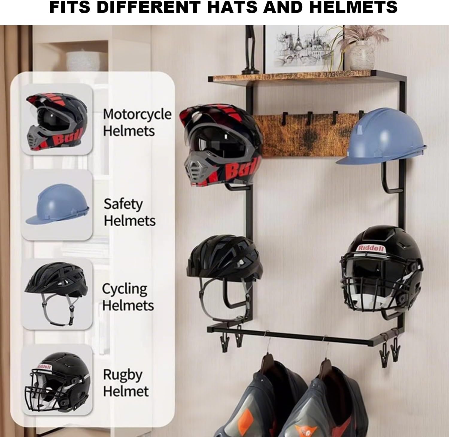 Motorcycle Helmet Holder, Wall - Motorcycle Gear Helmets 评论和价格