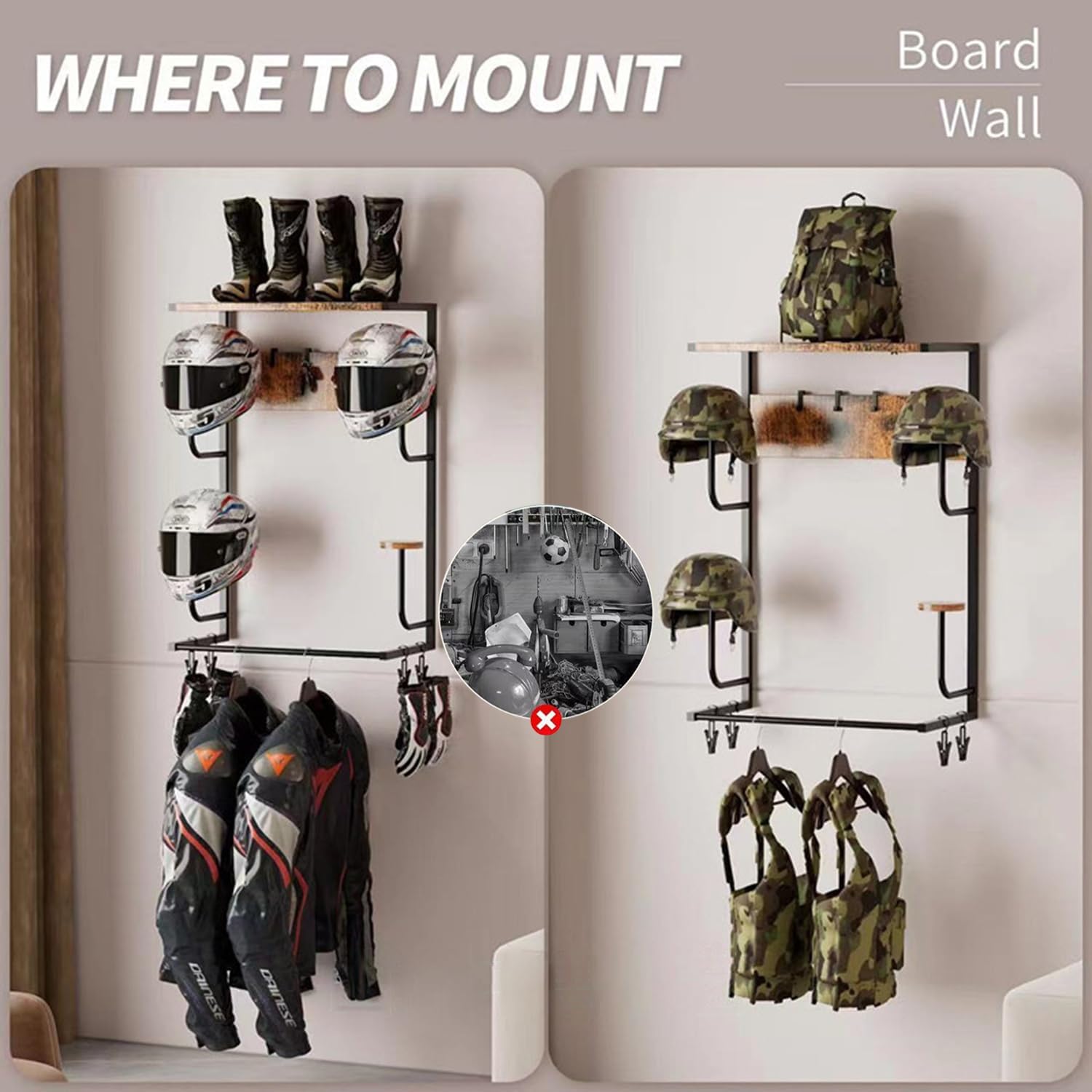 Motorcycle Helmet Holder, Wall - Motorcycle Gear Helmets 评论和价格